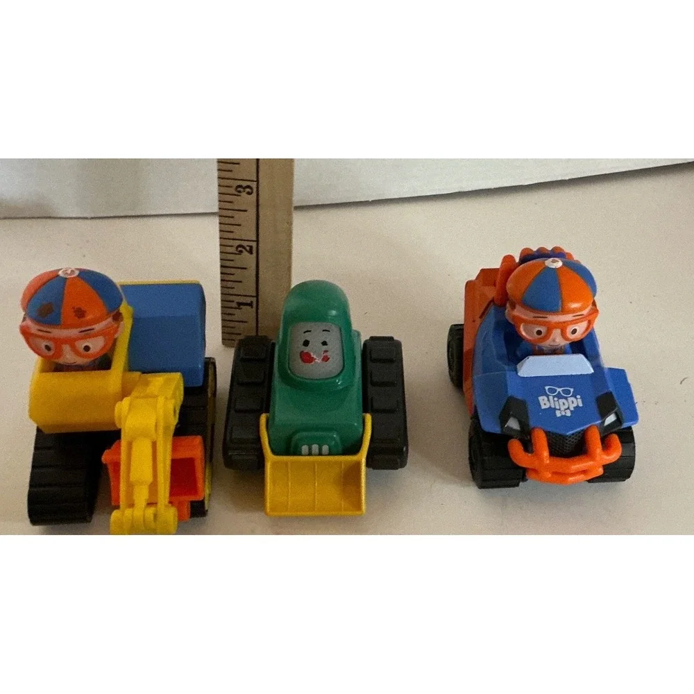 Blippi Toy Vehicle Lot Mini Cars Excavator Police Truck Plastic Toddler Toys
